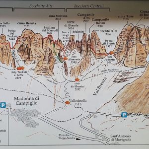 Via delle Bocchette 01 nákres z knižného sprievodcu